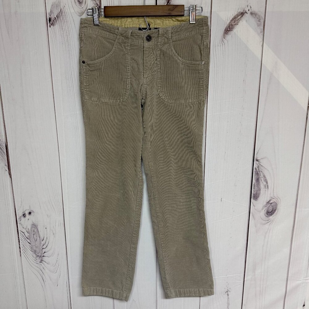 KÜHL Corduroy Pants Women’s 4 Khaki Stretch with Internal Drawcord EUC